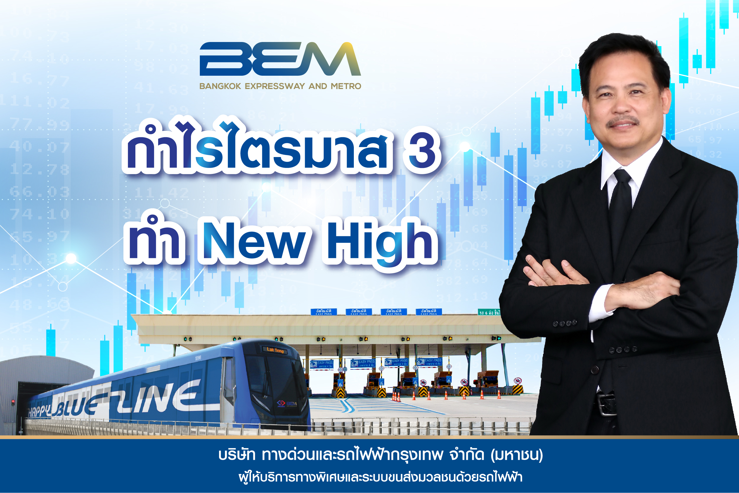 BEM กำไร Q3 New High 863 ล้าน รับการเดินทางเพิ่มคลายโควิด ลงทุนรถไฟฟ้าสายสีส้มเพิ่มศักยภาพธุรกิจ