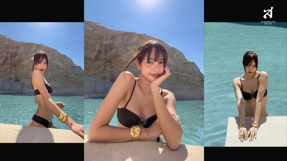 อเมริกาเดือด! "ลิซ่า BLACKPINK" สวมบิกินีดำเที่ยวยูทาห์ ลุคริมสระสุดฮอต 
