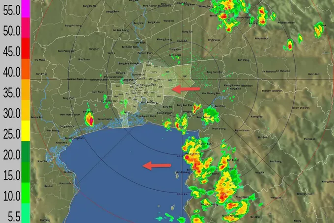 กทม.ฝนตกเล็กน้อยกระจายหลายพื้นที่ เคลื่อนตัวทิศตะวันตก