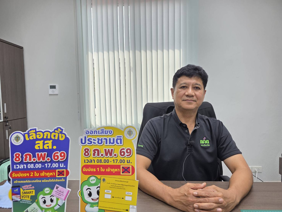 กกต.ระยองพร้อมเลือกตั้งล่วงหน้า 1 กพ.แนะเช็กเวลาใช้สิทธิ เลี่ยงรถติดผู้ใช้สิทธิกว่า 6.5 หมื่นคน 