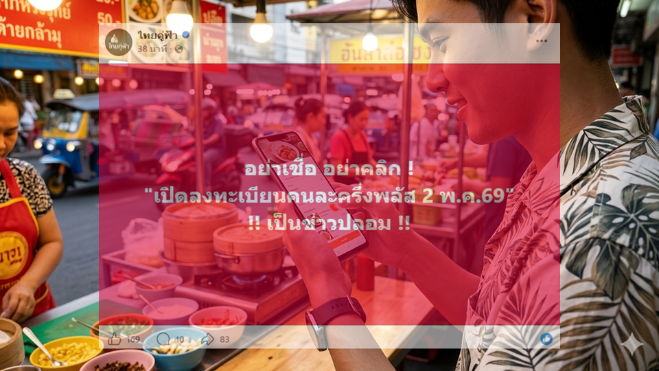 อย่าคลิก! "ไทยคู่ฟ้า" เตือนข่าวปลอม “ลงทะเบียน” คนละครึ่งพลัส 2 พ.ค.นี้