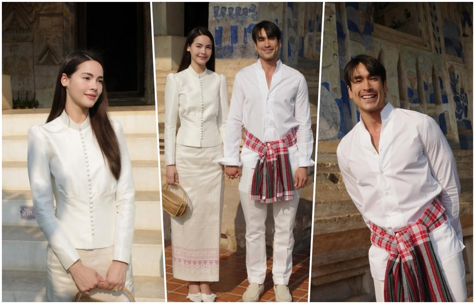 หวานฉ่ำ"ณเดชน์ - ญาญ่า" จูงมือทำบุญ ก่อนเข้าพิธีวิวาห์พรุ่งนี้ ที่ขอนแก่น