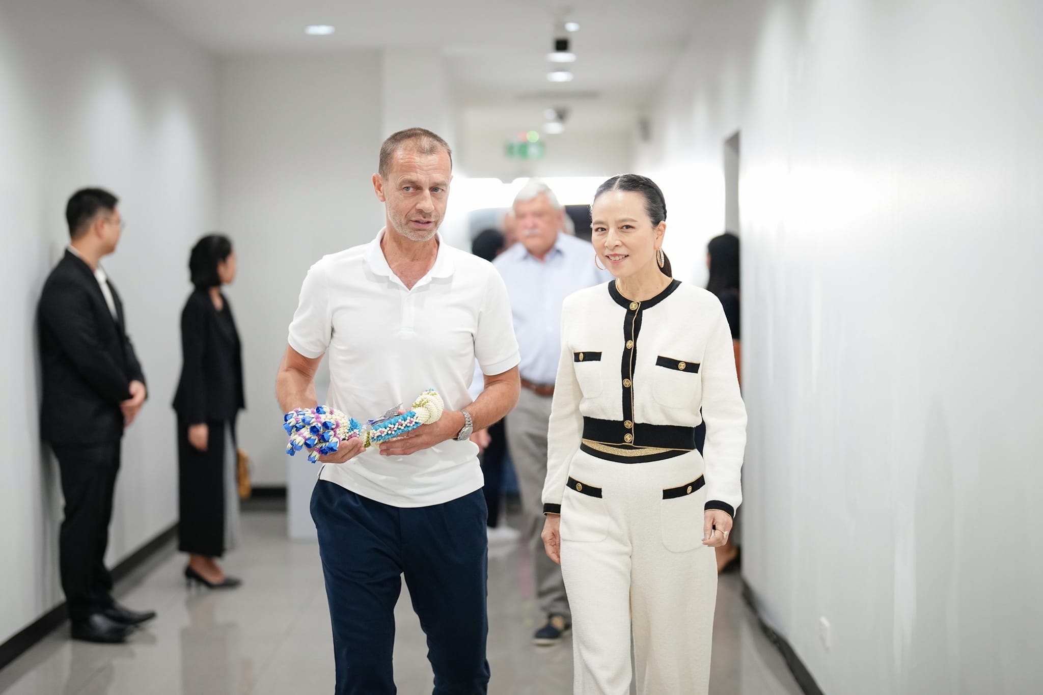 "มาดามแป้ง" ต้อนรับ "อเล็กซานเดอร์ เซเฟริน" ประธานสหพันธ์ฟุตบอลยุโรป (ยูฟ่า) 