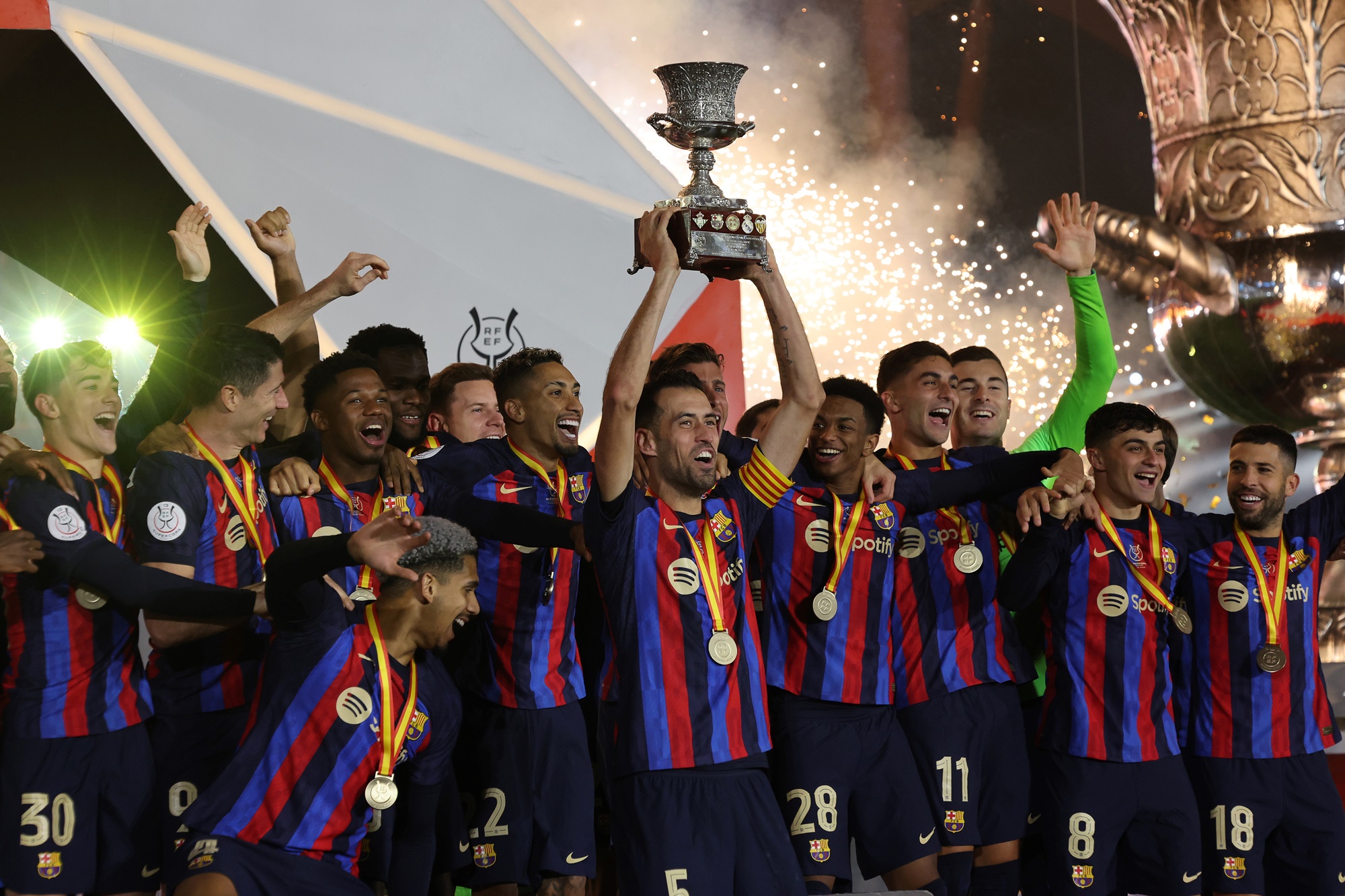 "บาร์เซโลน่า" ถล่ม "มาดริด" 3-1 คว้าแชมป์สแปนิช ซูเปอร์คัพ 