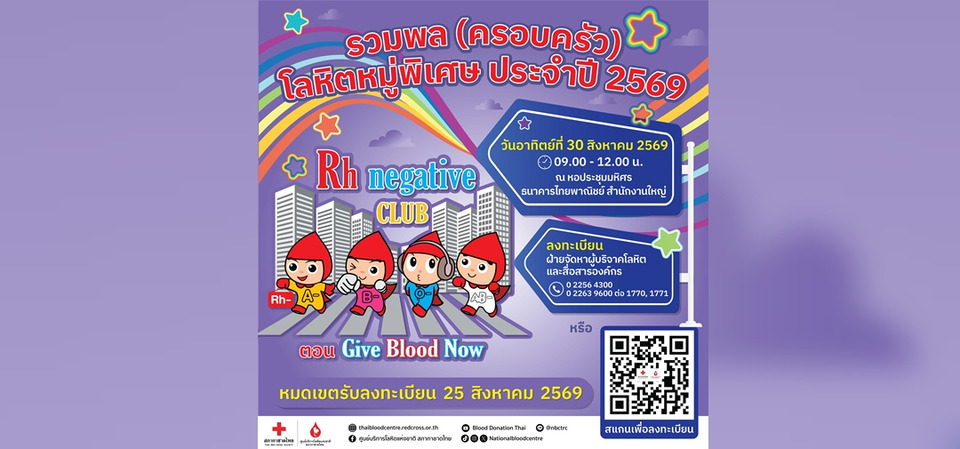 นัดรวมพลคนหมู่โลหิตพิเศษ (Rh Negative) แห่งปี