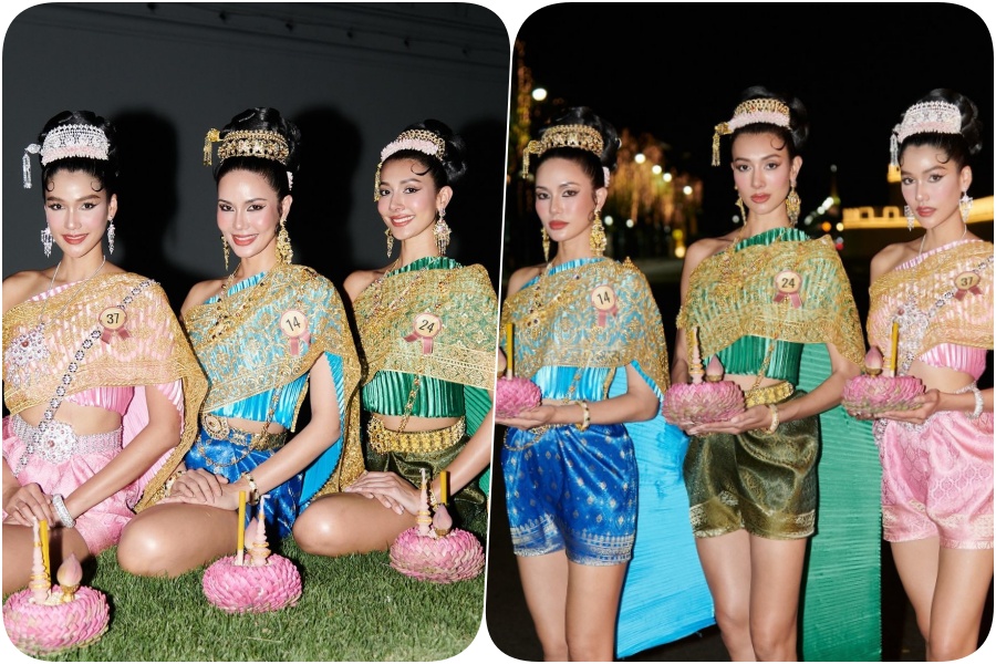 สุดจึ้ง! "น้ำตาล - แนท - ปริม" ชวนกันแต่งชุดนางนพมาศเก๋ไก๋ไม่เหมือนใคร 