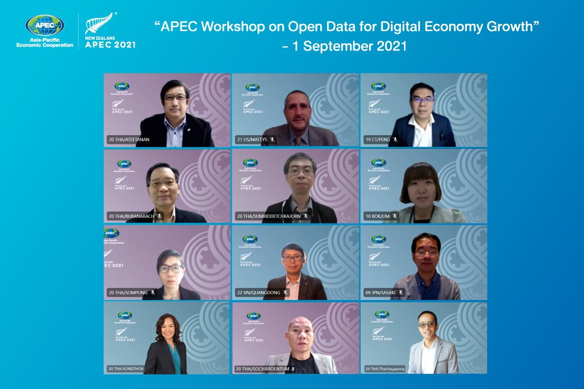 "เนคเทค สวทช."เจ้าภาพประชุมเชิงปฎิบัติการเวที APEC2021 “APEC Workshop on Open Data for Digital Economy Growth”