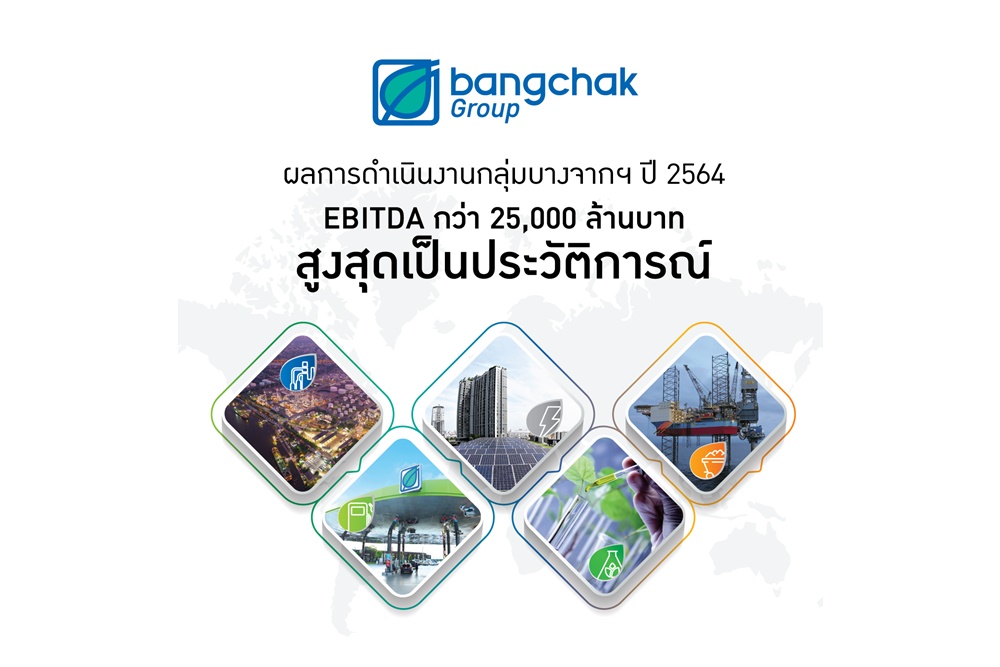 "บางจากฯ" เผยผลงานปี 64 EBITDA กว่า 2.5 หมื่นล้านบาท สูงสุดเป็นประวัติการณ์