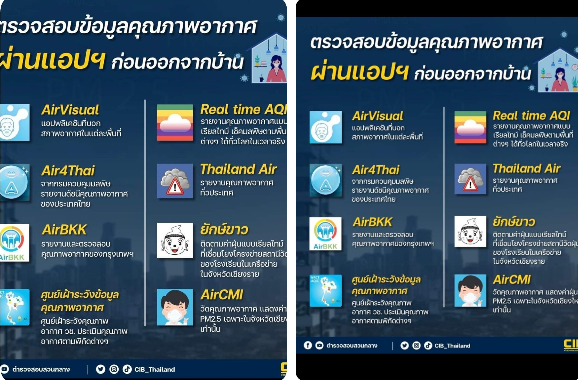 ฝุ่นPM2.5กทม.พุ่ง มัดรวมแอปฯตรวจสอบค่าฝุ่นก่อนออกจากบ้าน