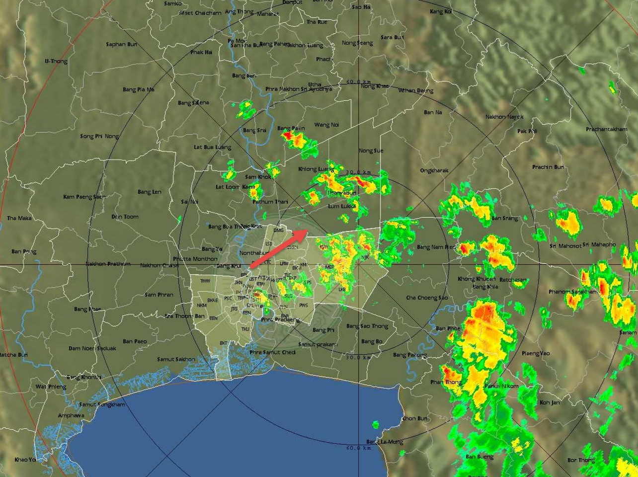 ฝนตกหนาแน่นขึ้นหลายเขตทั้งปทุมวัน-บางรัก-คลองเตย-คลองสามวา-ลาดพร้าว ต่อเนื่องเข้าโซนชั้นในกทม.