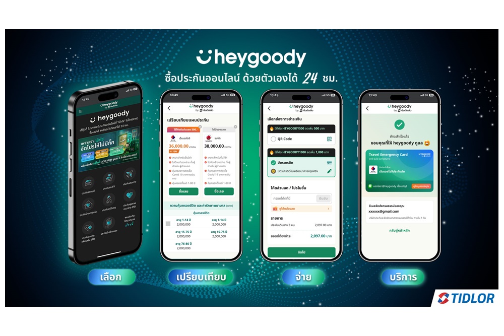 "TIDLOR" เดินเกมรุกด้วย Areegator และ heygoody จิ๊กซอว์สำคัญด้าน InsurTech Platform ขับเคลื่อนการเติบโต พร้อมมุ่งสู่อนาคต      