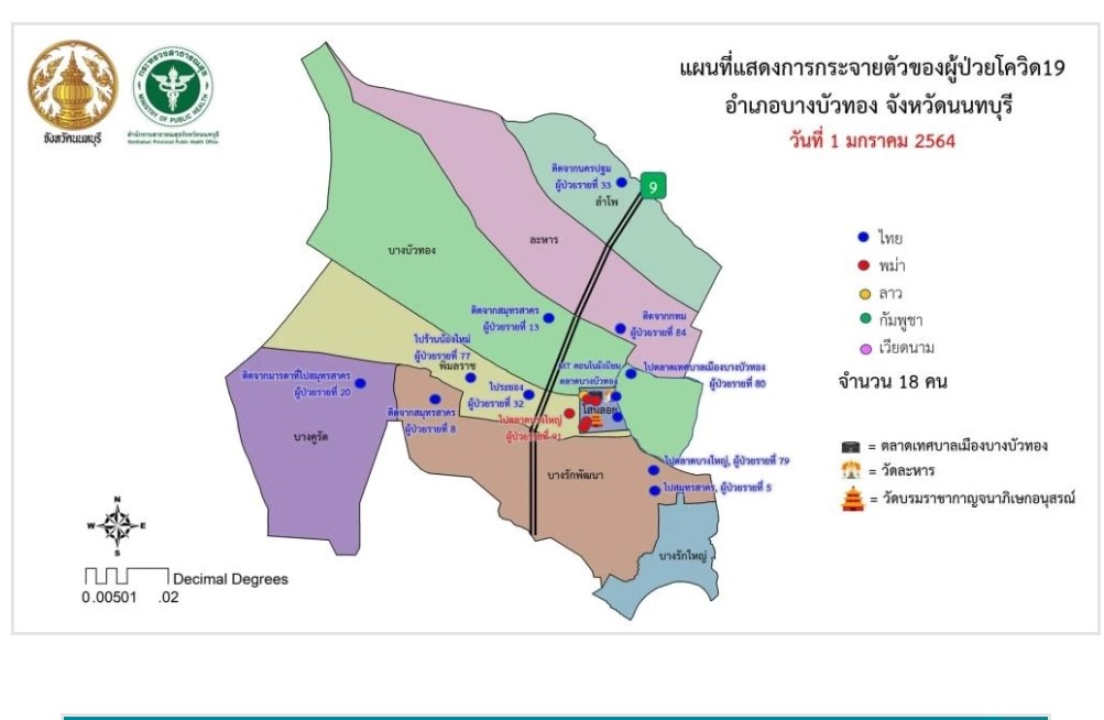 บางบัวทองฉุดไม่อยู่​ ติดโควิด 18 ราย เปิดไทม์ไลน์อีก 6 สัมพันธ์ตลาดบางใหญ่
