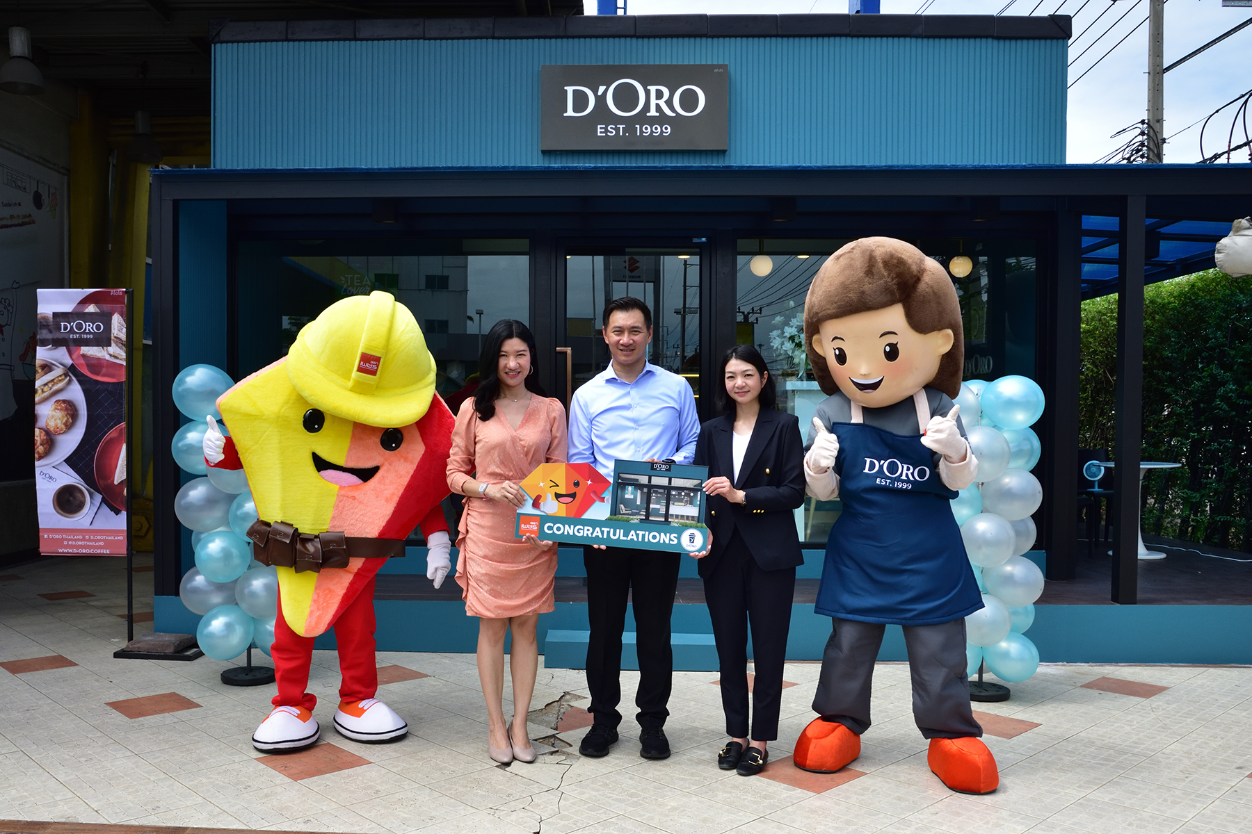  ‘ตราเพชร’ ร่วมแสดงความยินดีเปิดร้านกาแฟ D’Oro สาขาบางใหญ่ 