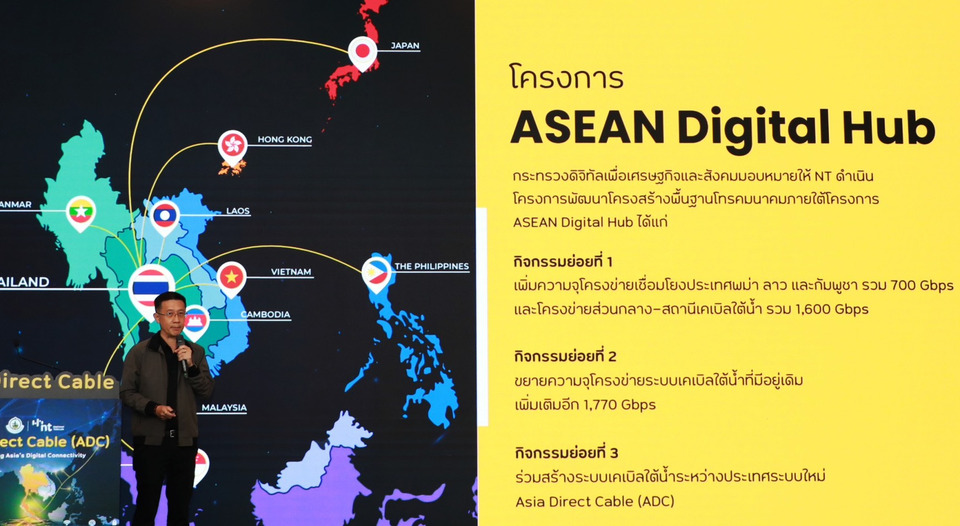 NT เปิดใช้งานโครงข่ายเคเบิลใต้น้ำ ADC ยกระดับศักยภาพเชื่อมต่อระหว่างประเทศ ชูไทยสู่ฮัพดิจิทัลอาเซียน