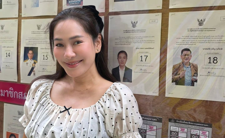 "จอย รินลณี" ร่วมรณรงค์เลือกตั้งผู้ว่าฯ กทม. ฝากถึงคนกรุง "ไปใช้สิทธิ์กันนะคะ"