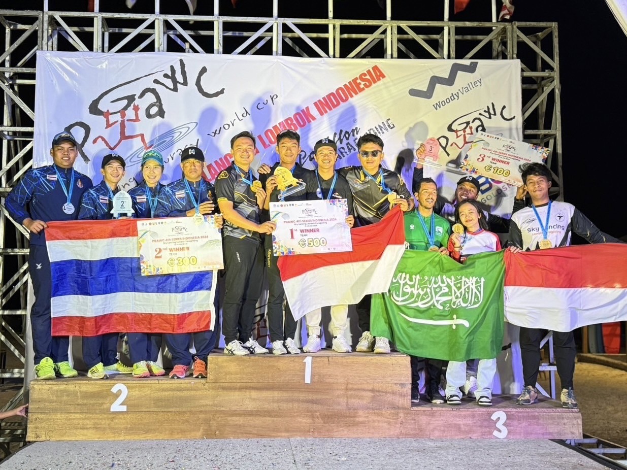 ร่มร่อนทีมชาติไทย คว้า 1 เหรียญทอง และ 3 เหรียญเงิน จากการแข่งขันร่มร่อนบินลงเป้าแม่นยำเวิลด์คัพ สนามที่ 4 ประจำปี 2567 อินโดนีเซีย