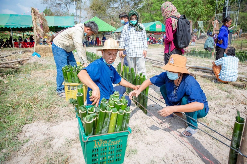 ชาวชุมชนไทยเวียงคีรีวัน ร่วมกับ วธ.นครนายก สืบสานประเพณีบายศรีสู่ขวัญข้าว-ประเพณีเผาข้าวหลาม 