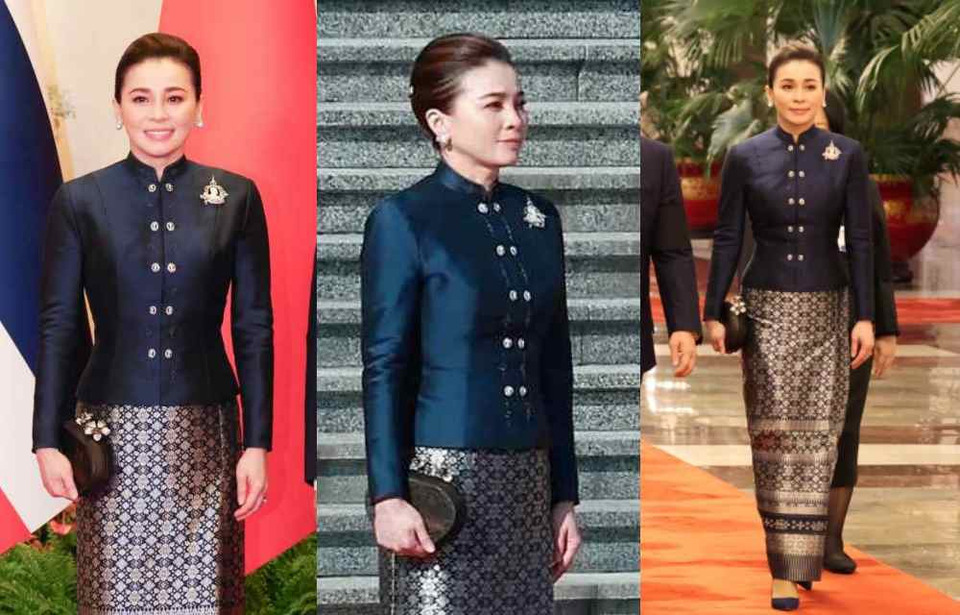 “พระราชินี” งดงามสง่าในชุดไทยอมรินทร์ประยุกต์ คู่กระเป๋าย่านลิเภา วิจิตรประจักษ์แก่สายตาชาวโลก