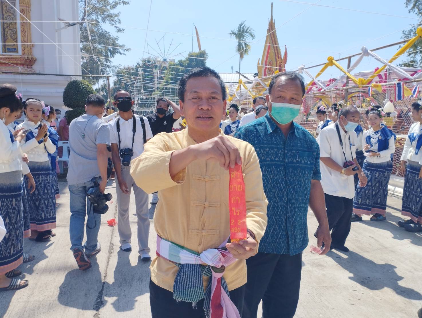 รองนายกอบจ.ยโสธรโชว์เลขประทัดที่จุดบวงสรวงพระธาตุกู่จาน