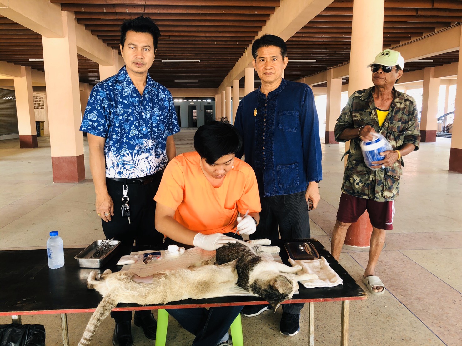 ทต.เพชรเมืองทอง ร่วมกับ ปศุสัตว์จังหวัดและอำเภอ ออกหน่วยบริการเคลื่อนที่ ฉีดวัคซีน ทำหมันสุนัข แมว