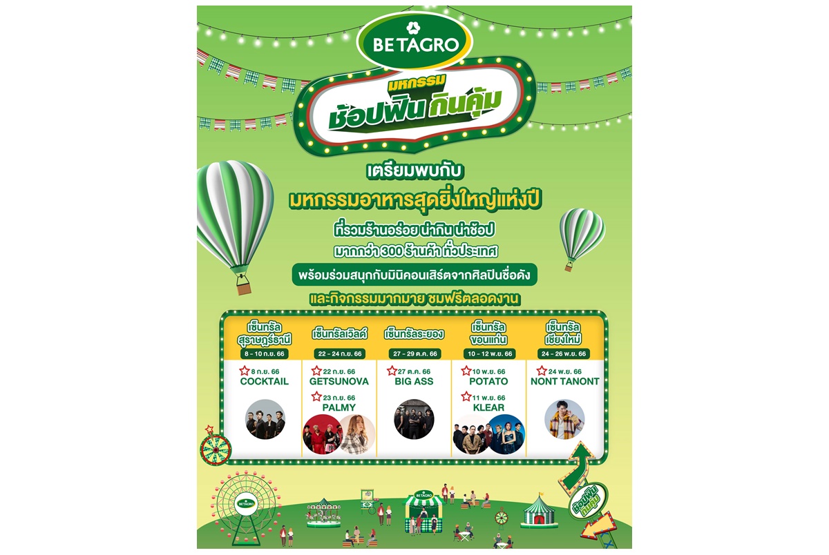 “เบทาโกร” ชวนร่วมงานมหกรรมอาหารสุดยิ่งใหญ่ “ช้อปฟิน กินคุ้ม” ทั่วทุกภูมิภาค พบกับอาหารอร่อยจากร้านเด็ดร้านดัง 
