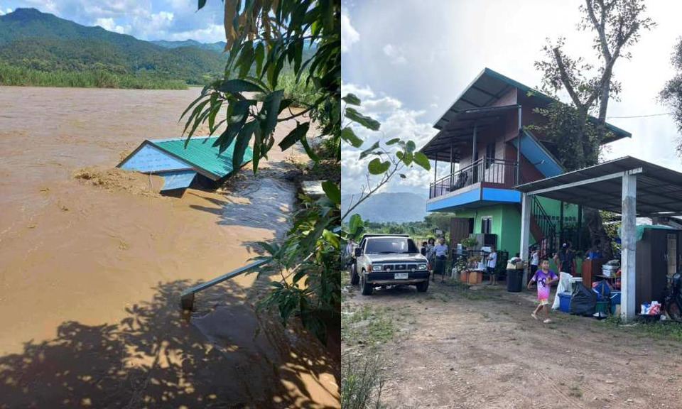 น้ำยวมซัดบ้านลอยหาย! เจ้าของหนีตายรอดหวุดหวิด แม่สะเรียงเร่งช่วยผู้ประสบภัย
