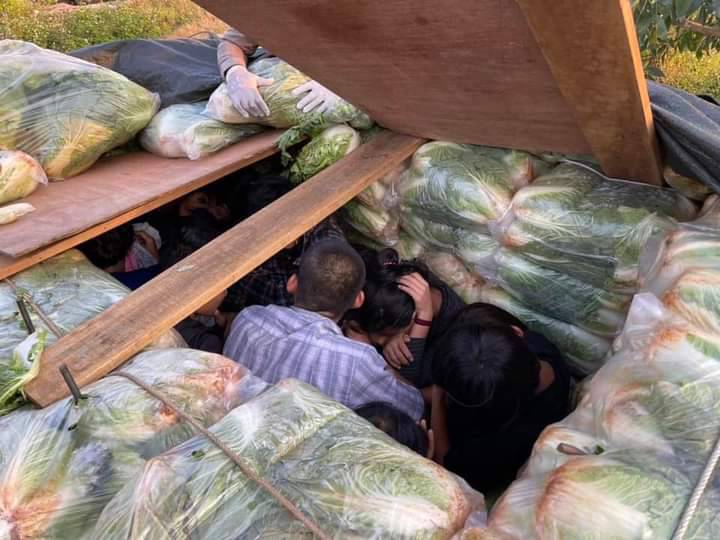 จับต่างด้าวและผู้นำพาซุกรถบรรทุกขนผักกาดคาด่านห้วยยะอุ 