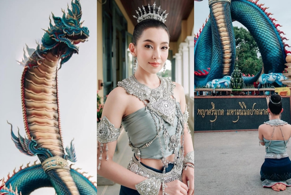 สานต่อศรัทธา! "เบลล่า ราณี" ร่วมเป็นเจ้าภาพบูรณะองค์พญานาค วัดศรีมุกดา  
