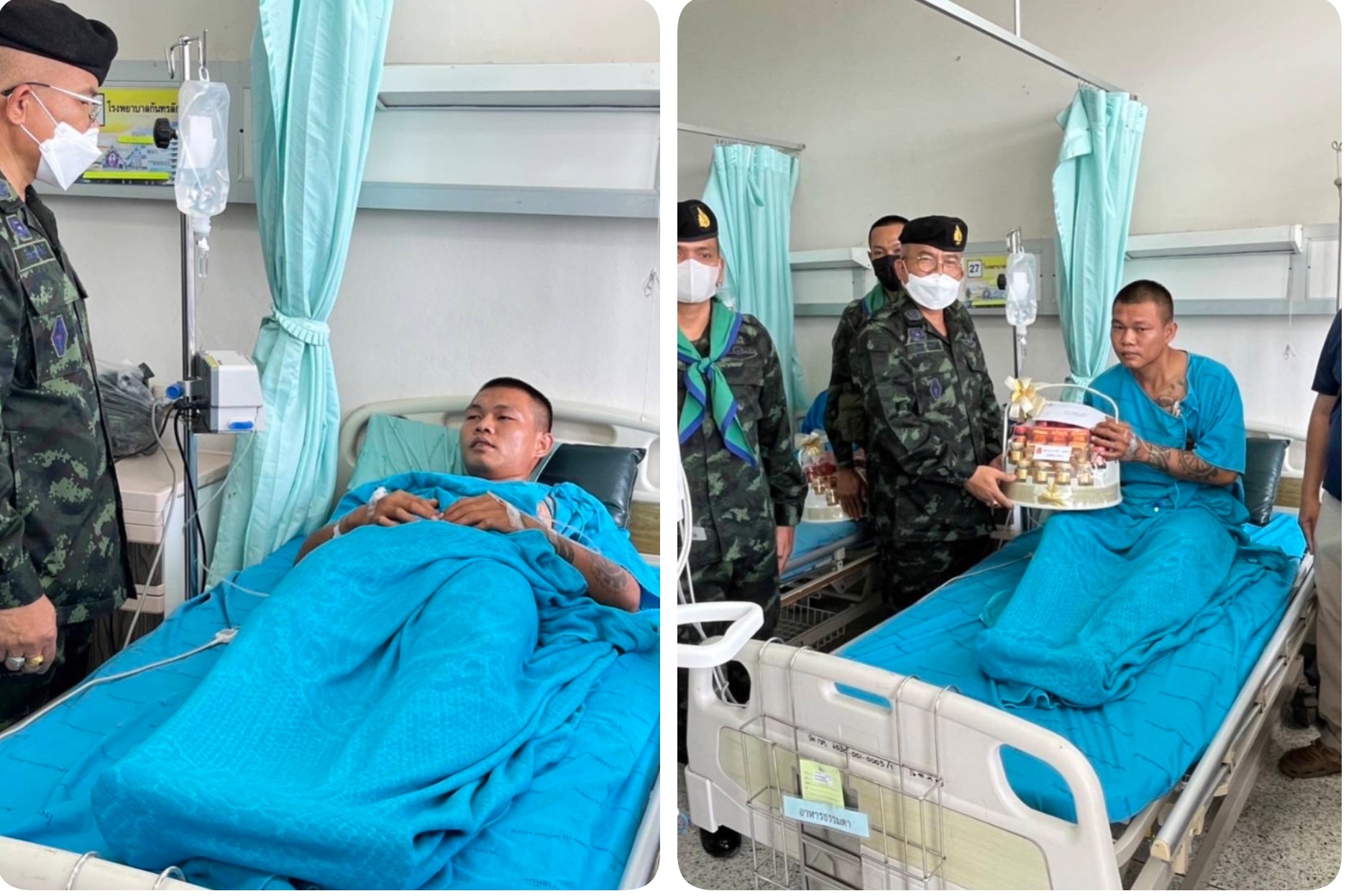 ฟ้าผ่าฐานปฏิบัติการสิงโต ศรีสะเกษ ทหาร 6 นายบาดเจ็บ ผบ.กองกำลังสุรนารีรุดเยี่ยมปลอบขวัญเพราะเราคือ "ครอบครัวเดียวกัน"