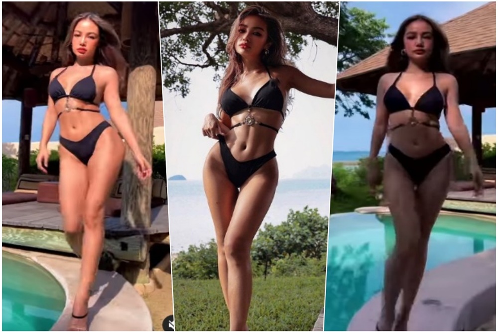 แม่ขอเดินหน่อย!! "กระแต อาร์สยาม" เสิร์ฟความฮอตโชว์เอวเอสในชุดบิกินีสีดำ