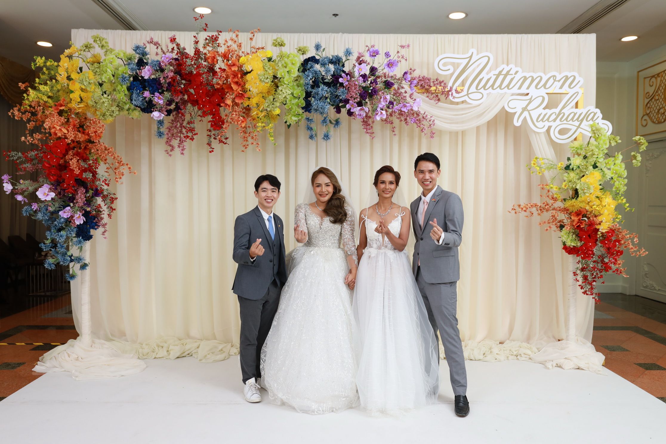 “เรย่า-แทม” LGBTQ (ยูริ) นำร่องสมรสเท่าเทียม “นฤมิตไพรด์” - “ลำธารสีรุ้ง” ร่วมอวยพรคู่รักตัวอย่าง กล้าแสดงจุดยืน