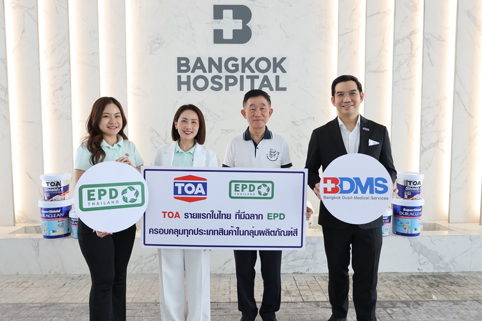 TOA จับมือ BDMS ชูมาตรฐานใหม่ ใช้สีฉลาก EPD ครอบคลุมทุกผลิตภัณฑ์ ตอกย้ำผู้นำรักษ์โลก