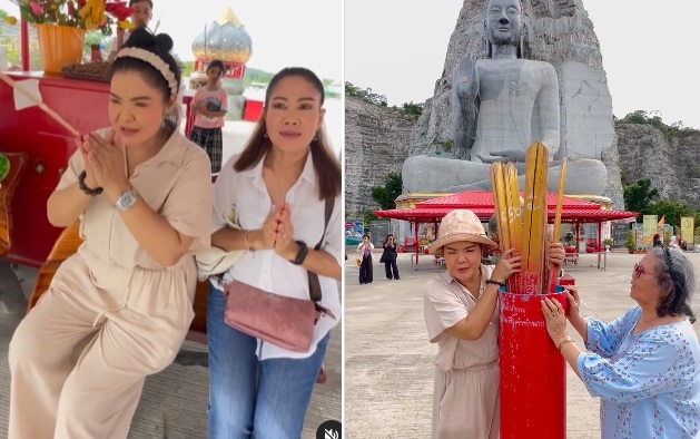 "ฮาย อาภาพร"แจกเลขเซียมซียักษ์ วัดเขาทำเทียม สุพรรณฯ รวยแน่นๆ