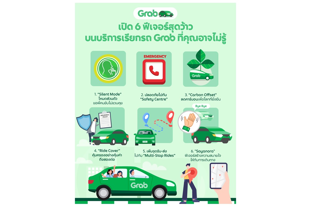  “แกร็บ” เปิด 6 ฟีเจอร์สุดว้าว บนบริการเรียกรถที่คุณอาจไม่เคยรู้