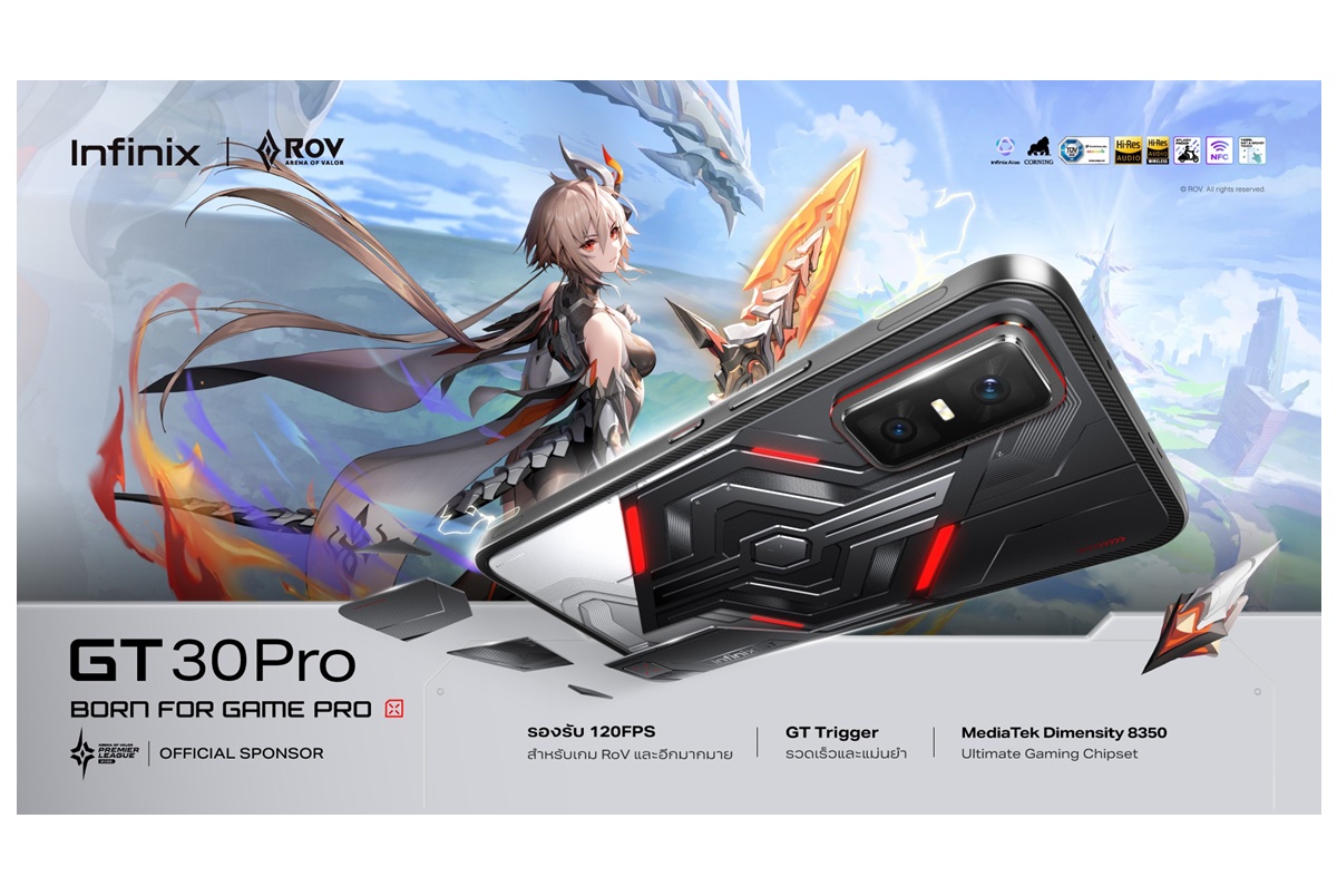Infinix GT 30 Pro เกมมิ่งโฟนของเกมเมอร์ตัวจริง จัดเต็มฟีเจอร์ระดับโปรกับ GT Trigger และเฟรมเรท 120FPS ยิงยาวเต็มวัน