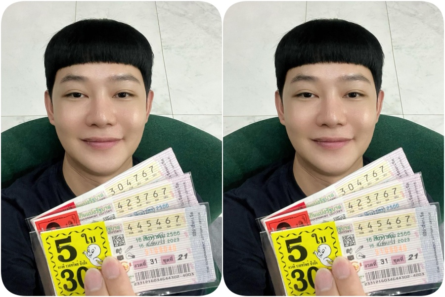 "ดีเจนุ้ย" ยิ้มแก้มปริ! ถูกหวย พ่อปู่แม่ย่า ให้เลขท้าย 2 ตัว คนขายหยิบยื่นให้มา 9 ใบ 