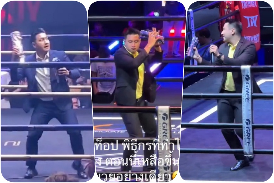 มิติใหม่! "ท็อป" พิธีกรสนามมวยราชดำเนินโชว์ลีลาสุดมันส์บนเวที