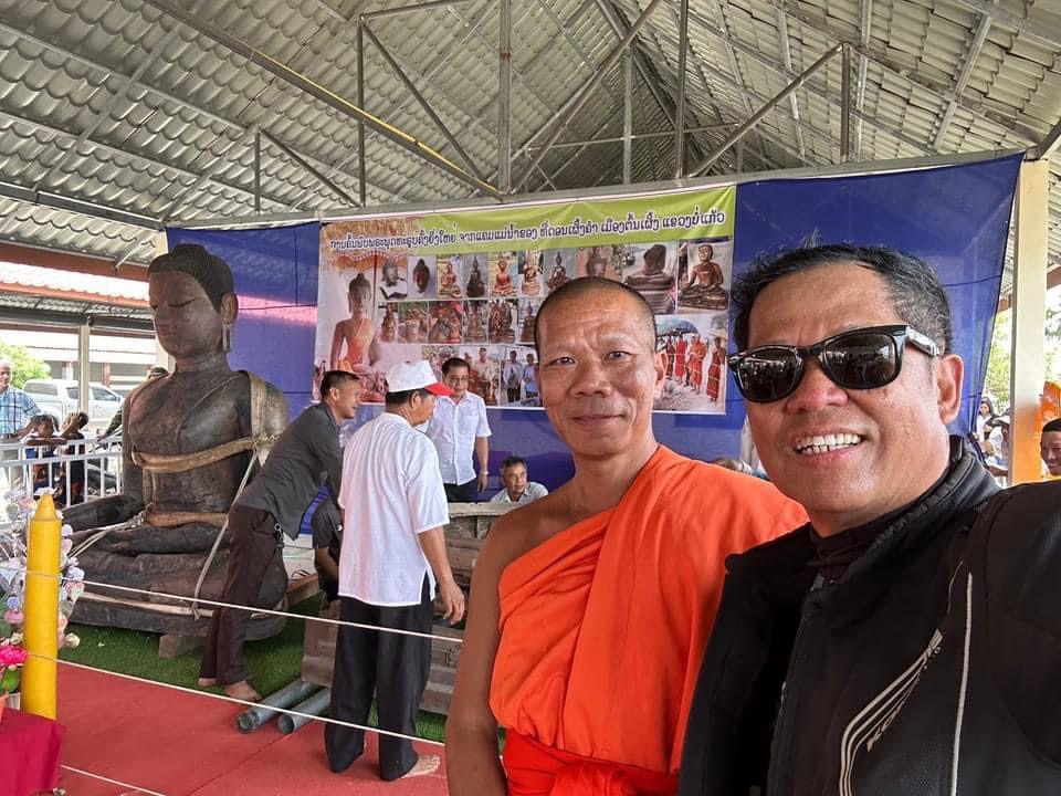 "ครูบาดังเชียงแสน"ชี้พระพุทธรูปโบราณพบในหาดทรายน้ำโขงฝั่งลาวคาดอยู่บนเกาะดอนแท่นในตำนาน  