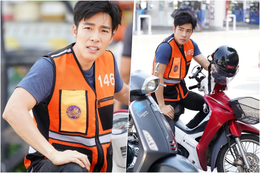 “ณัฐ ศักดาทร” ควบสองบทบาท ตำรวจปลอมตัวเป็นวินมอเตอร์ไซค์สุดหล่อ!