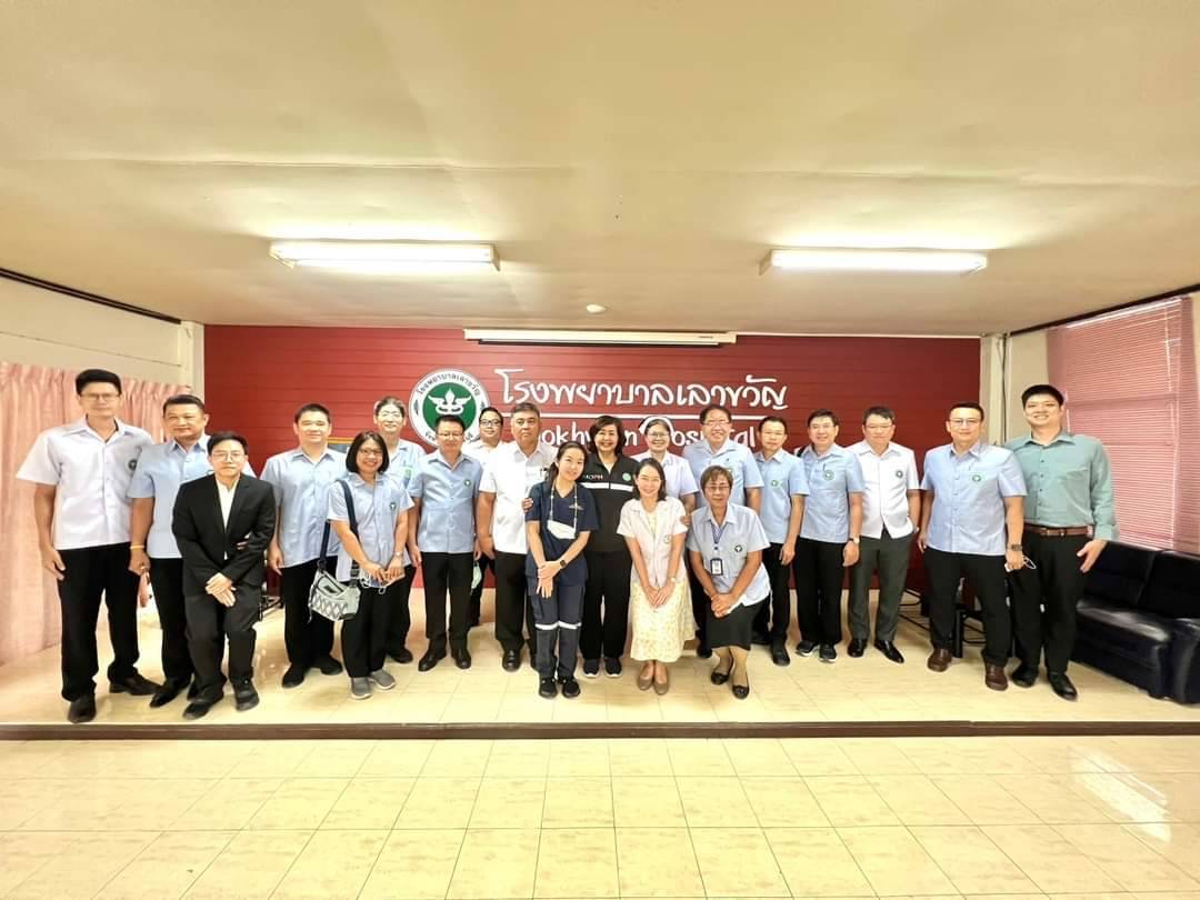 สสจ.-คณะทำงาน สนง.สธ.กาญจนบุรี ร่วมต้อนรับผู้ตรวจราชการกระทรวงฯ เขตสุขภาพที่ 5