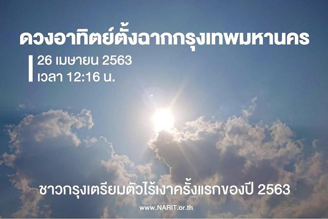 วันนี้ คนกรุงเตรียมตัว!ไร้เงา (หัว) 12.16 น.