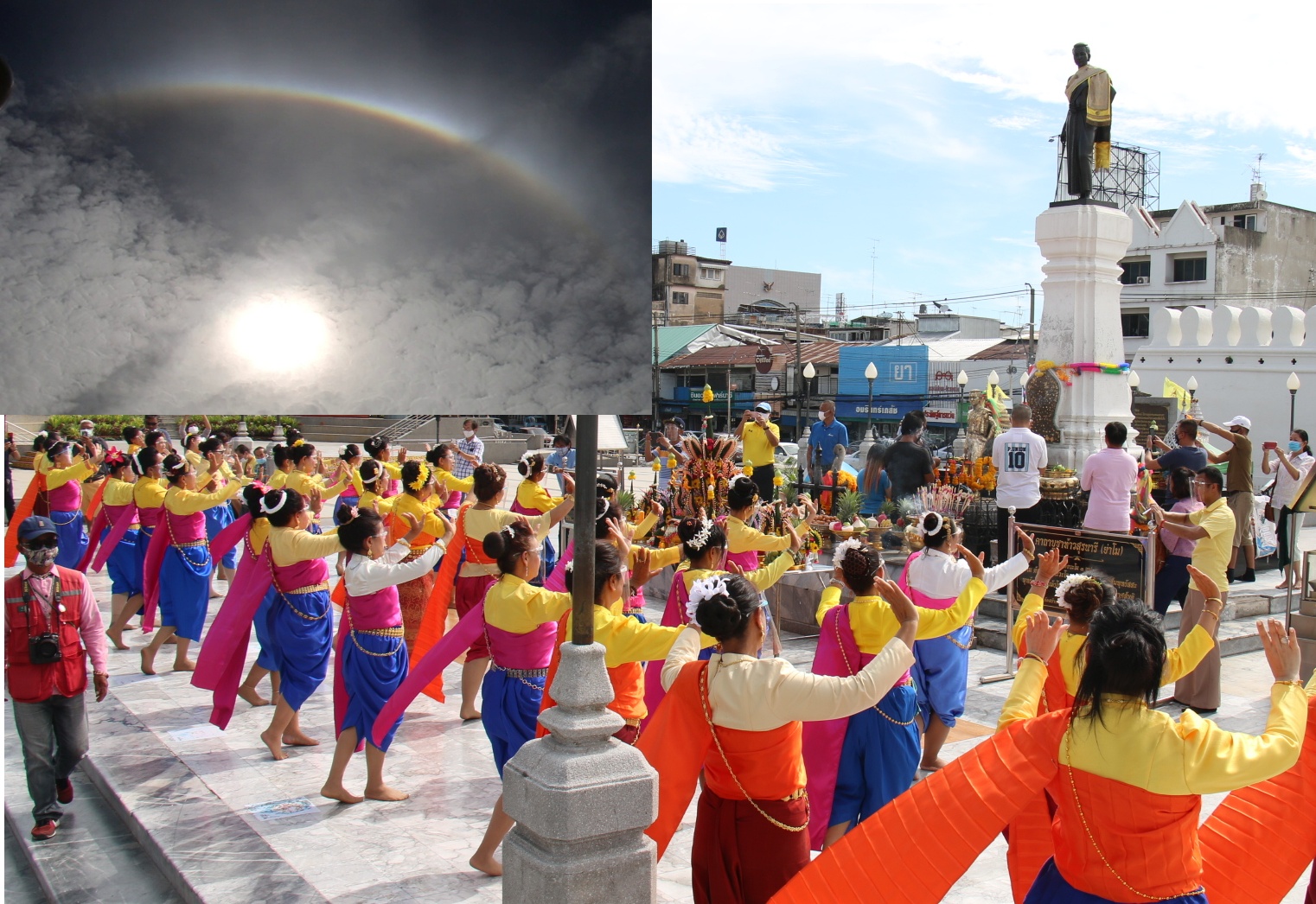 ตะลึง! พระอาทิตย์ทรงกลด 'กลุ่มสตรีโคราช' ฟ้อนรำถวายย่าโม เรียกขวัญกำลังใจหลังผ่านเหตุการณ์ อ.เรนนี่ 