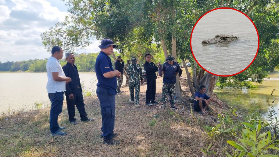 เร่งล่าจระเข้ยักษ์โผล่อ่างเก็บน้ำผลิตประปาโนนดินแดง เตือนประชาชนงดลงน้ำหวั่นอันตราย