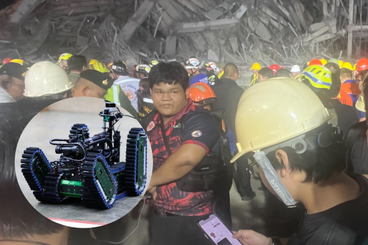 กระทรวง อว. จับมือ มจพ. ส่งทีมหุ่นยนต์กู้ภัย “iRAP Robot” ช่วยเหลือผู้ประสบภัยฯตึก สตง. ถล่ม 