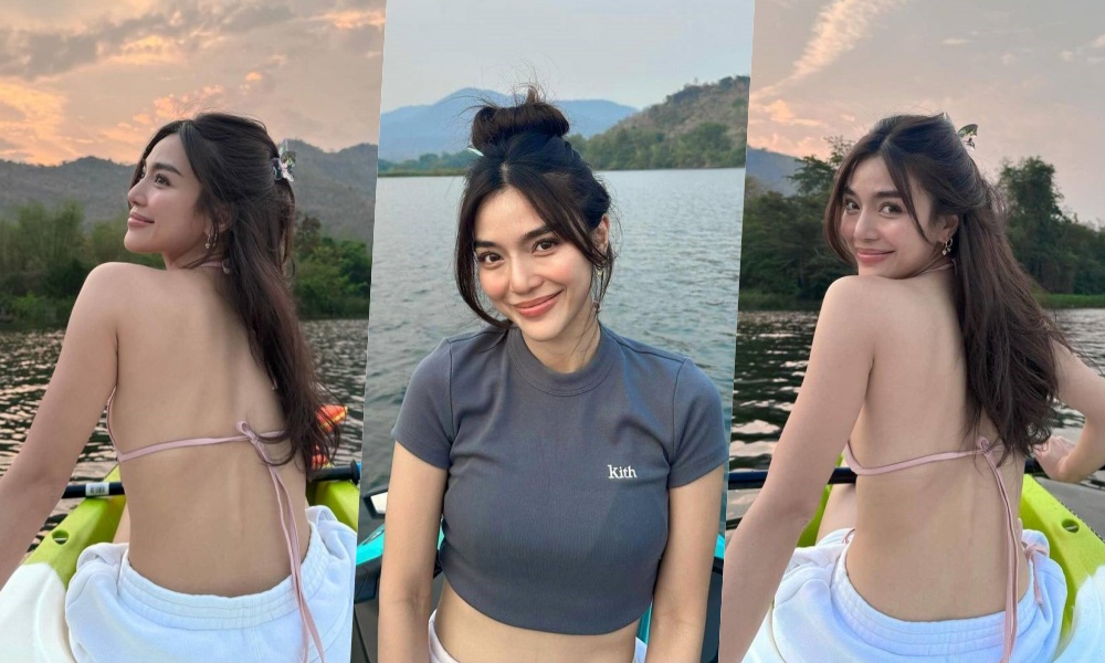 อวดแผ่นหลังขาวเนียน! "ปราง กัญญ์ณรัณ" โพสต์รูปพายเรือ แต่ทำไม่แฟนคลับโฟกัสที่คนถ่ายแทน 