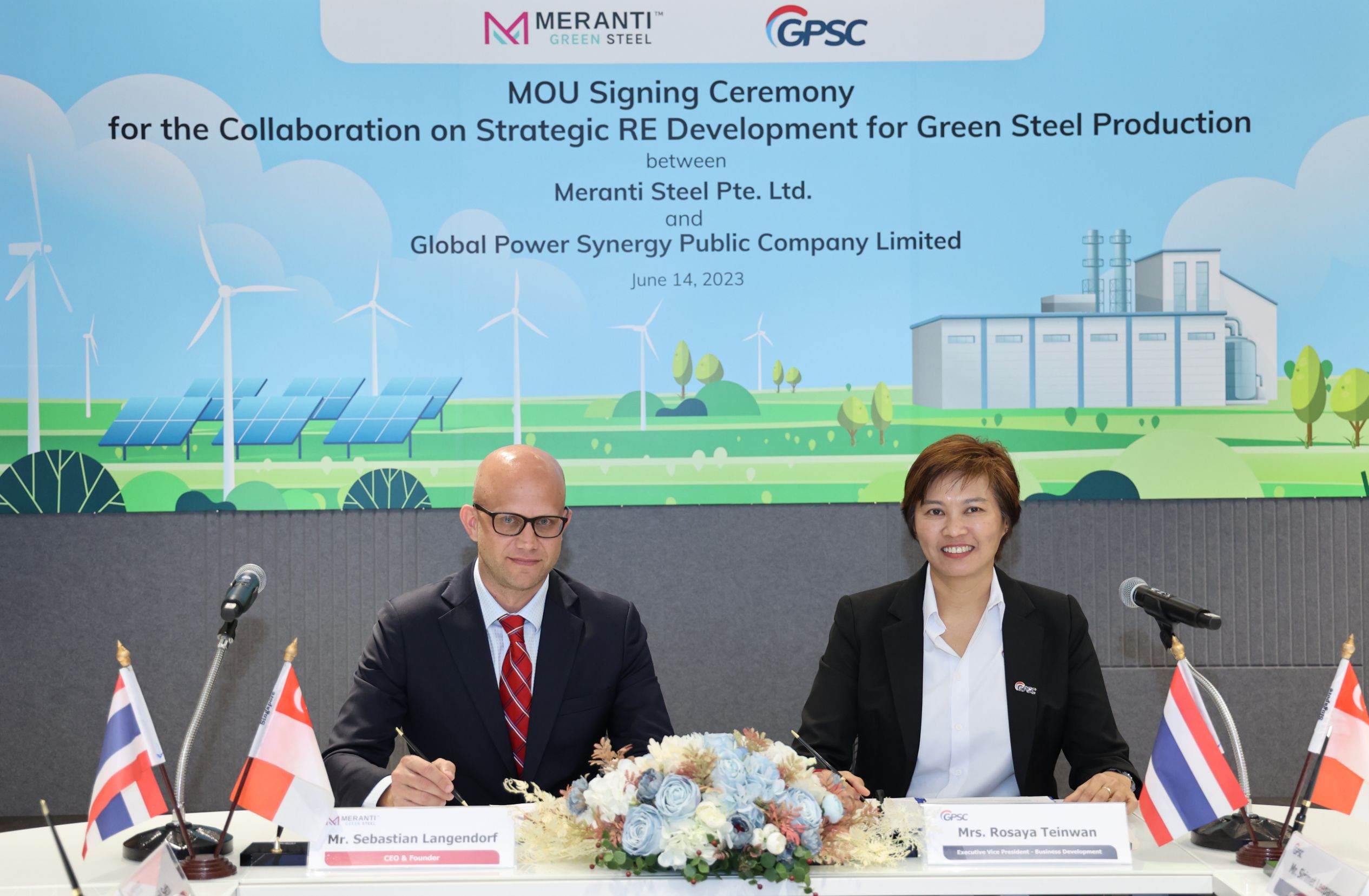 GPSC-Meranti ร่วมศึกษาการใช้พลังงานสะอาด เสริมด้วยไฮโดรเจนสีเขียว ป้อนโรงงานผลิตเหล็ก มุ่งสู่เป้าหมายลดปล่อยก๊าซ CO2