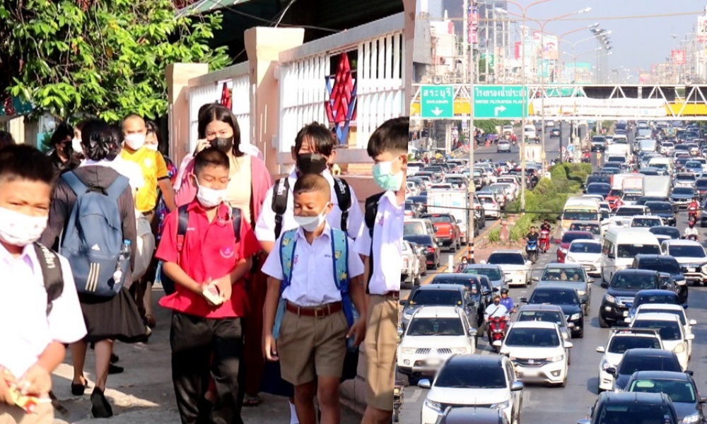 โคราชเปิดเทอมวันแรกคึกคัก!! จราจรแน่นทั้งเมือง หน้าโรงเรียนดังรถติดหนึบ