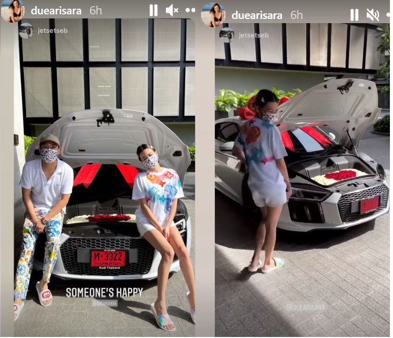 'ดิว อริสรา'สุดเซอร์ไพรซ์แฟนหนุ่มจัดของขวัญให้รถป้ายแดง