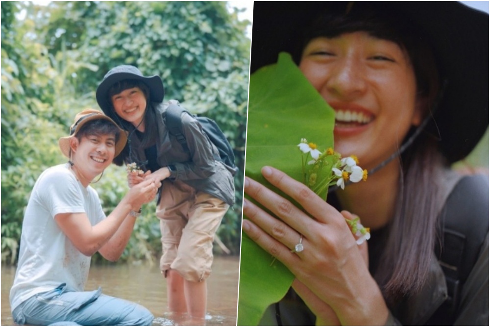 'อาย กมลเนตร' เซอร์ไพรส์ 'ว่านไฉ' คุกเข่าขอแต่งงานกลางป่า