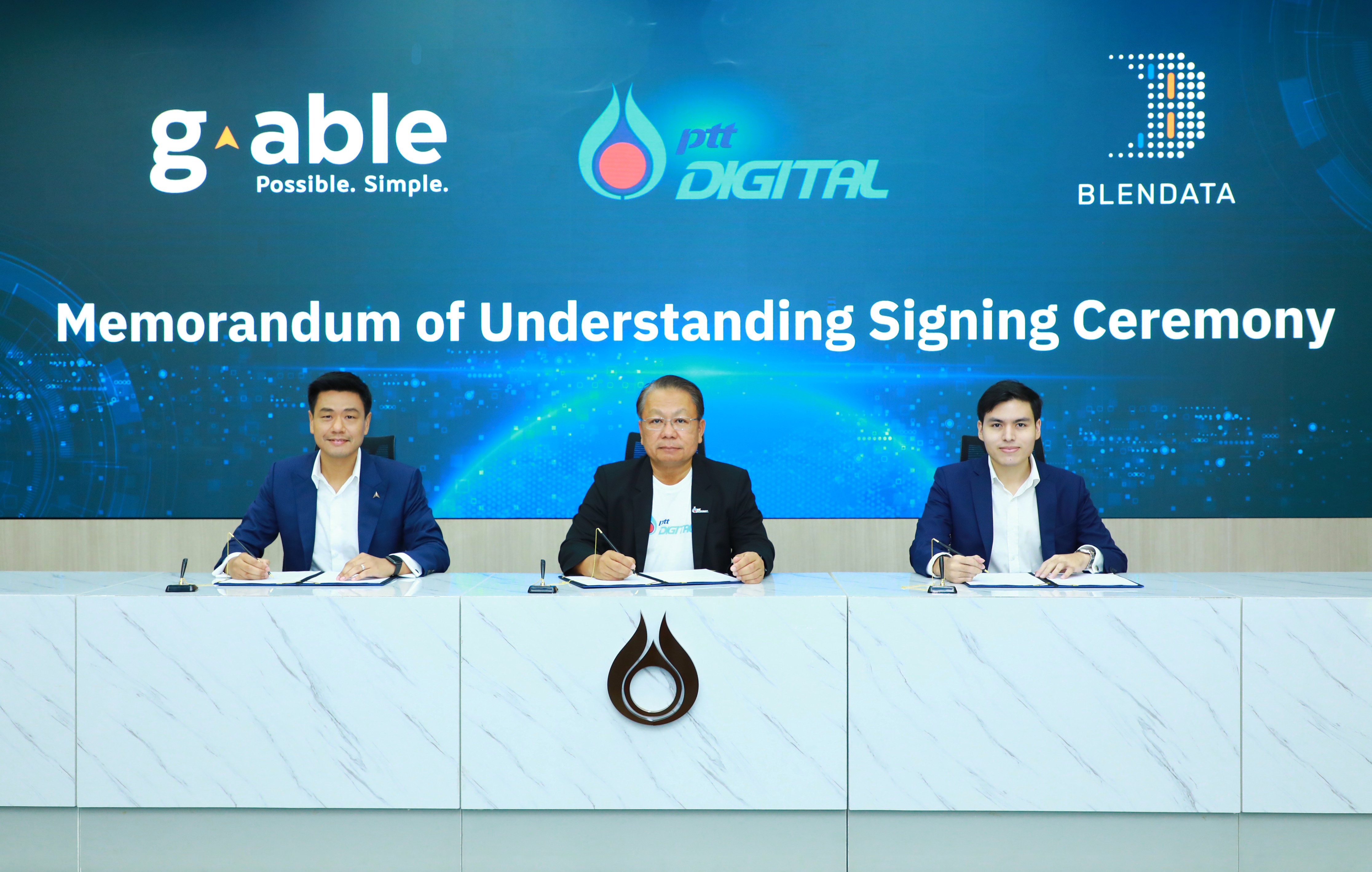 3 ผู้นำแห่งวงการเทคฯ พีทีที ดิจิตอล จีเอเบิล และเบลนเดต้า ผนึกกำลังร่วมสร้างโอกาสจาก Big Data เสริมแกร่งบริษัทกลุ่ม ปตท.     